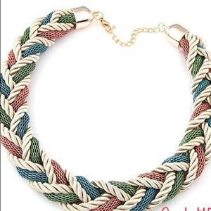 Braided Rope Chain Collar Choker Necklace colorful